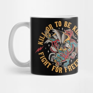 eagle and dragon traditional tattoo Mug